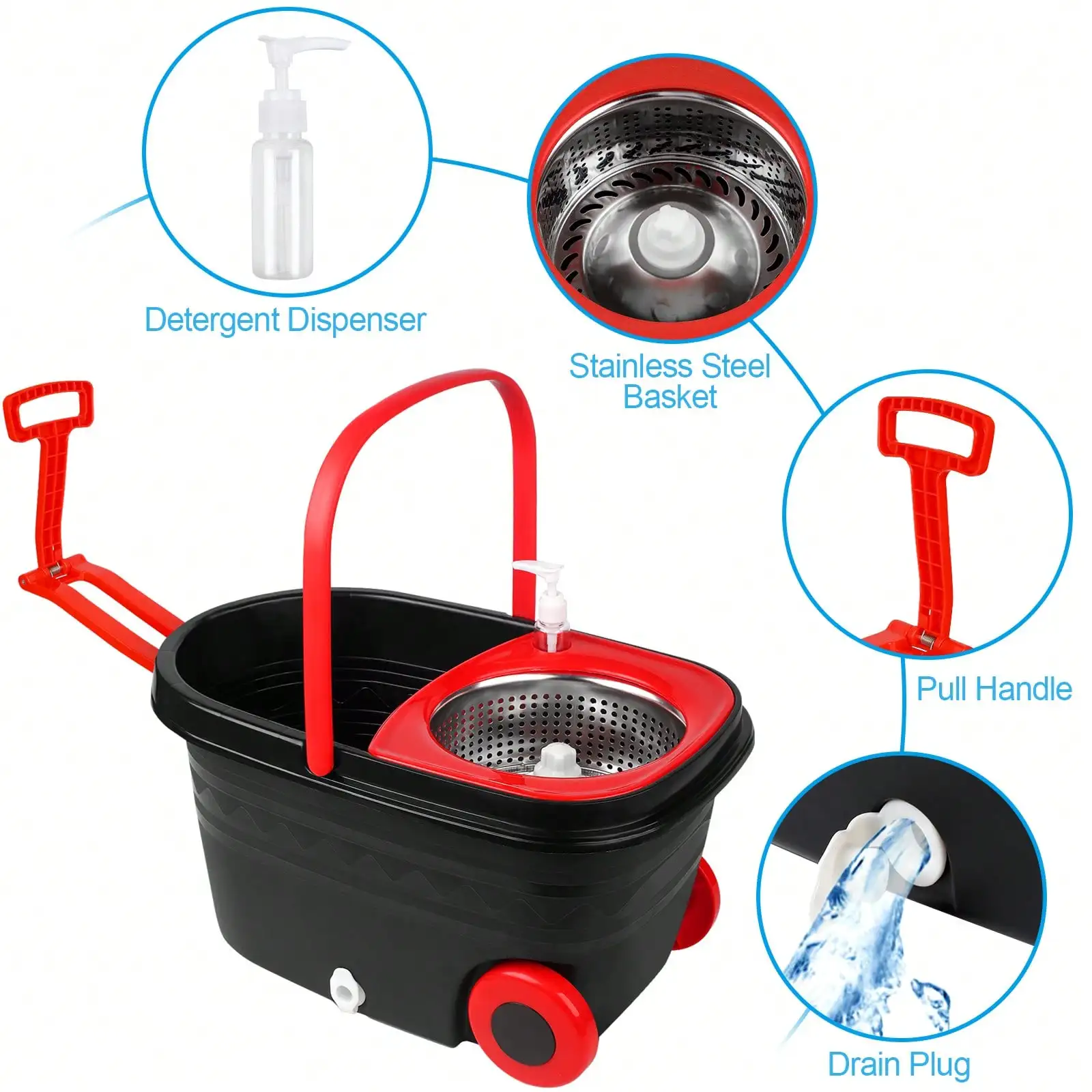 Mop Extensibil pentru Spații Înguste, Curăță sub Mobilă și Electrocasnice