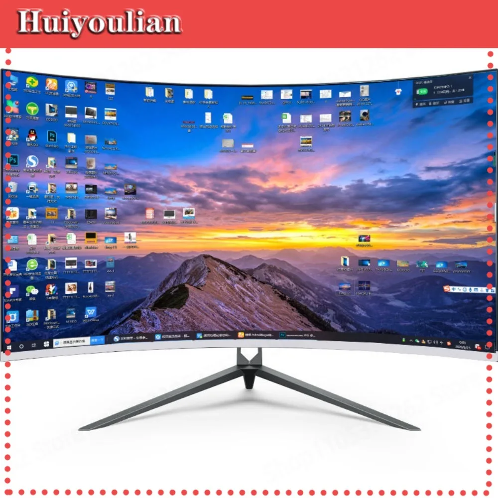 FHD Eye Protection 32 Inch LCD Monitor Flat Curved Optional Office Gaming Large Screen