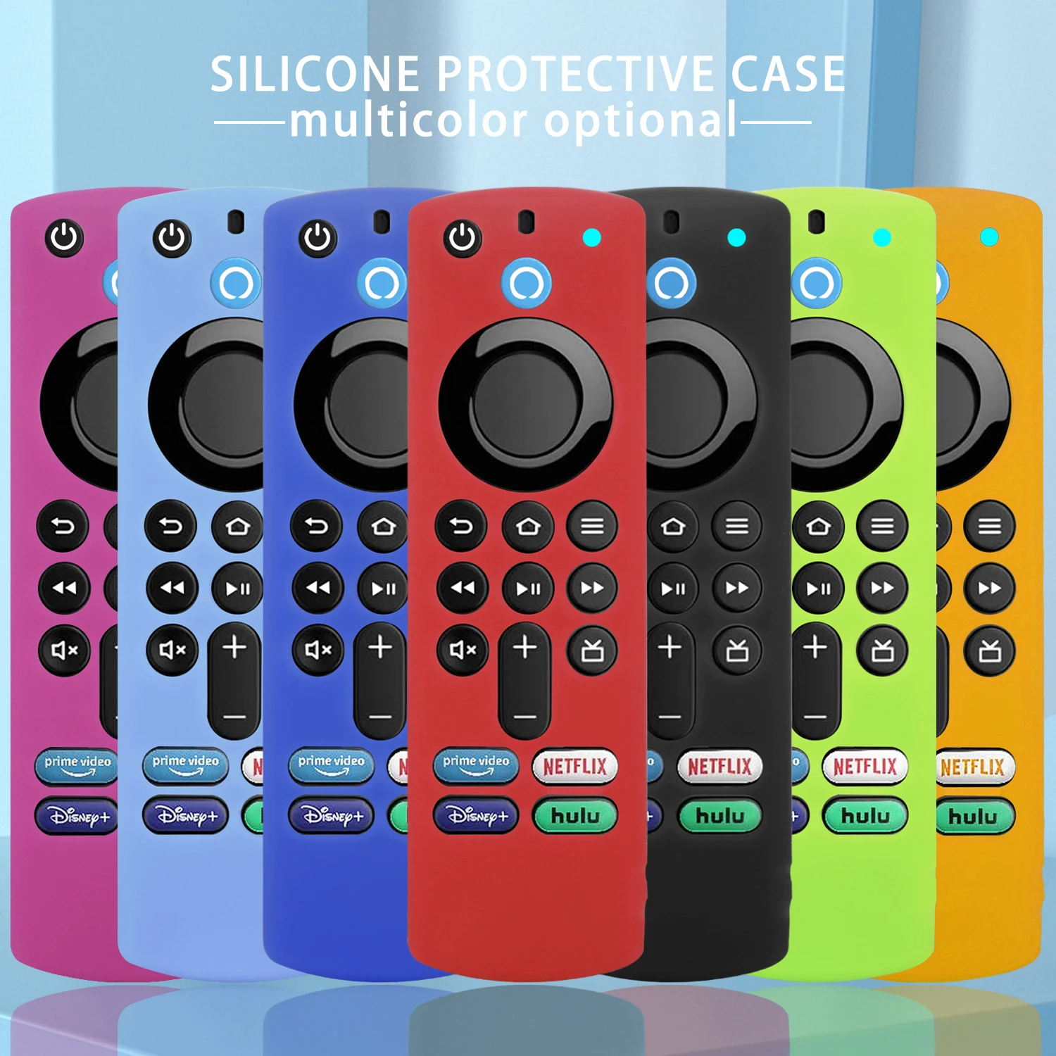 Silicone TV Remote Control Case Fit for Amazon ALEXA Voice Fire TV Stick 4K 3rd Generation Shockproof Anti-Slip Protector Cover