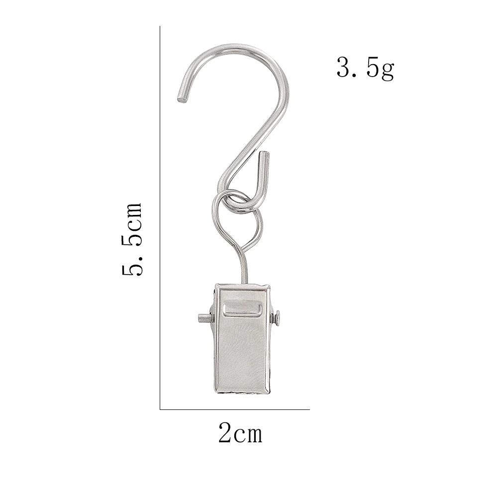 10pcs Stainless Steel S-Shaped Clips Metal Wire Clips for Curtain Photo Hanging Decorative Door Curtain Replacement Clips