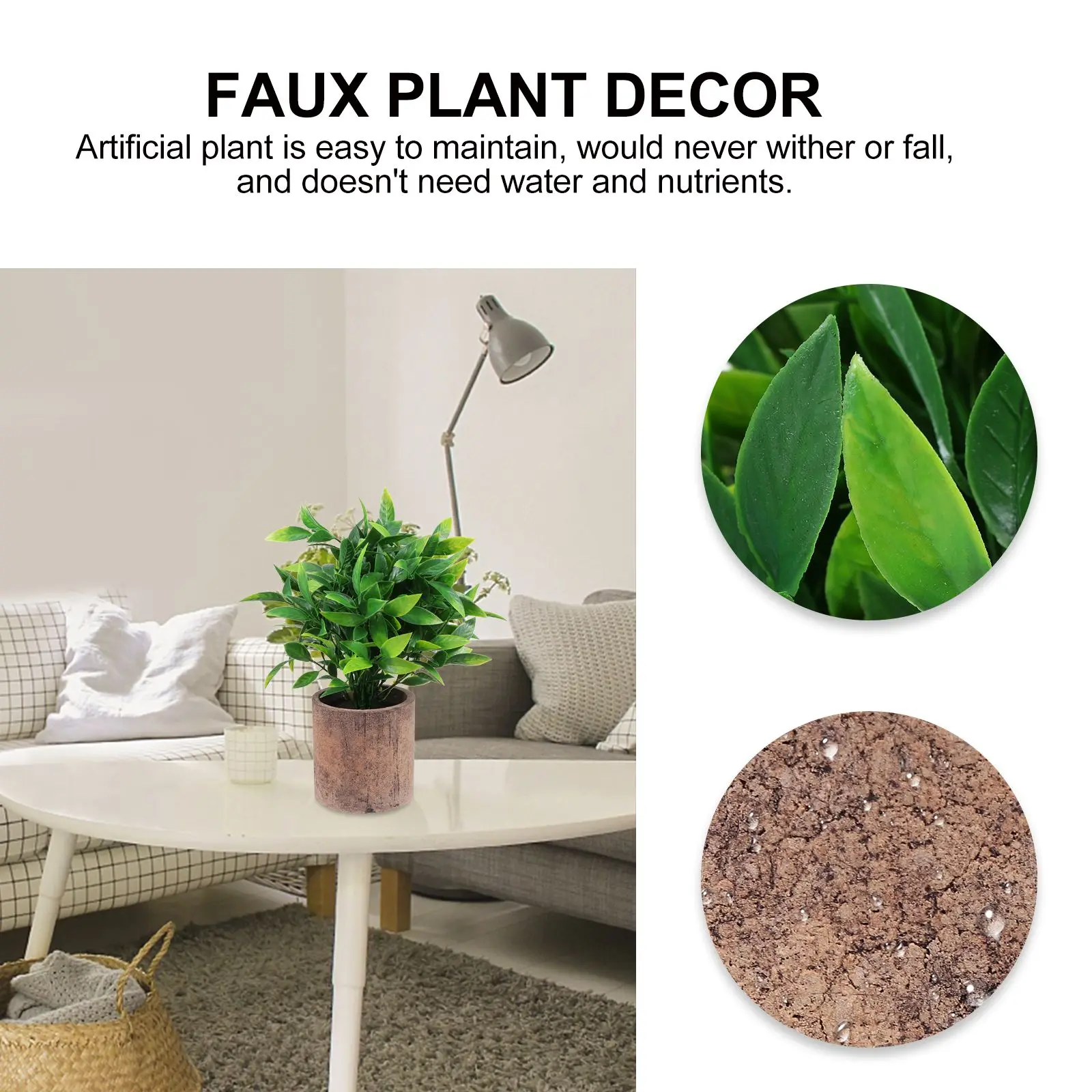 

Artificial Plant Fake Green Plants Realistic Bonsai Home Decor Desktop Ornament Indoor Office Bar Decoration Vivid Leaves