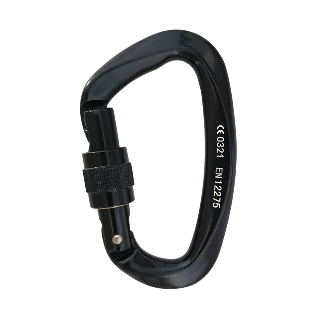 25KN Professional Climbing Carabiner D Shape Aviation Aluminum Safety Lock Outdoor Climbing Ascend Mountaineering Equipment