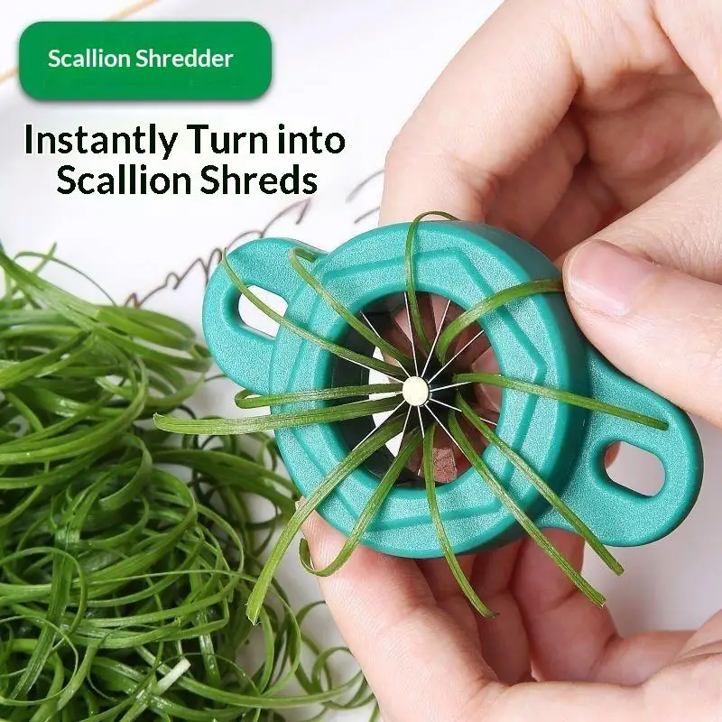 Green Onion Shredder With Sharp Stainless Steel Blades Water Spinach Slicer Non Slip Handle For Home Kitchen Use