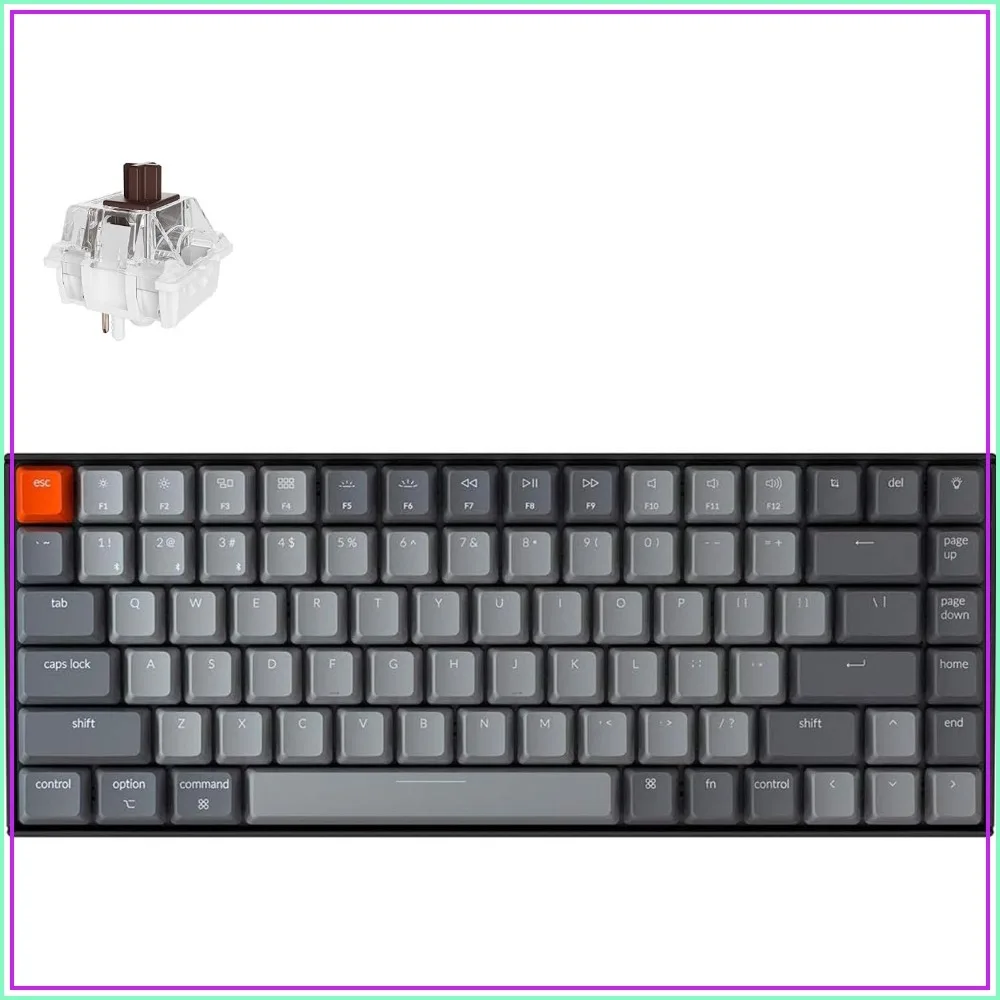 75% Layout Bluetooth Wireless Mechanical Keyboard, 84 Keys, White LED Backlit, USB-C, Anti-Ghosting, N-Key Rollover, Gaming Keyboard for Mac & Windows