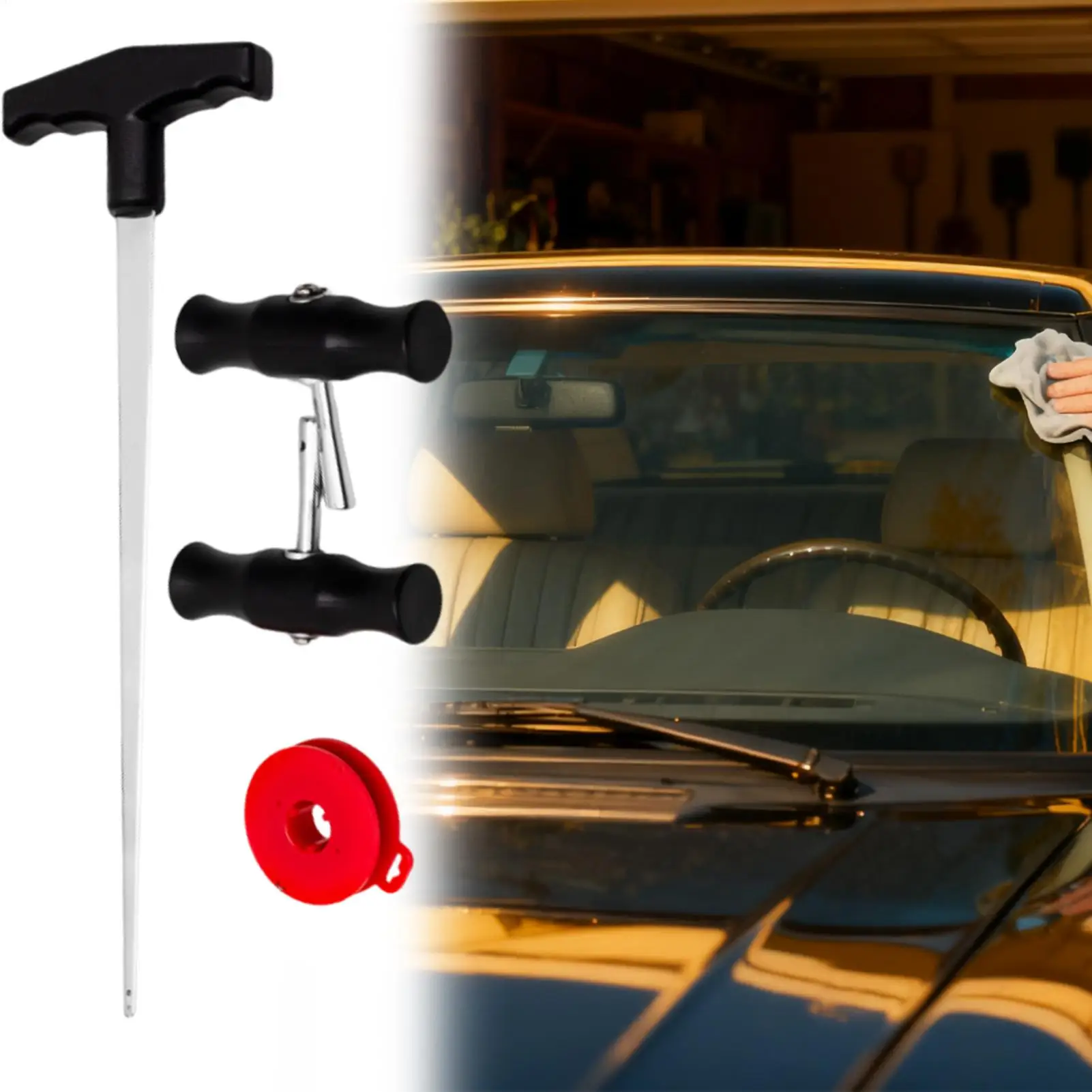 

Windshield Cutting Tool T-Shaped Steel Classic Auto Supplies Glass Removal Tool For Cutting Fixing Glazing De-icing Window Trim