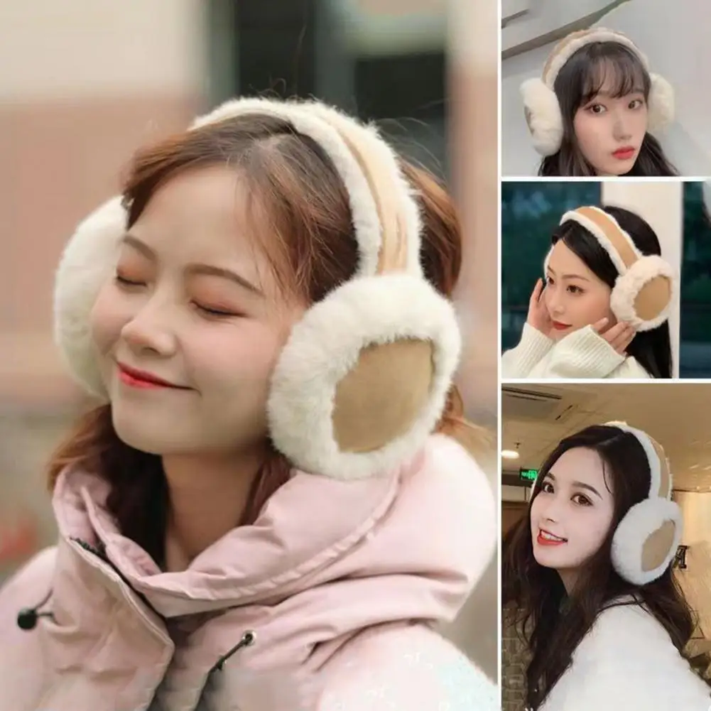 Solid Color Soft Plush Ear Warmer Winter Warm Earmuffs Fashion Ear Cover Outdoor Cold Ear Muffs Folding Earflap