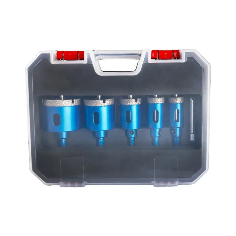 5 piece diamond coated drill bits set 645mm with positioning feature for clean accurate holes on glass marble granite