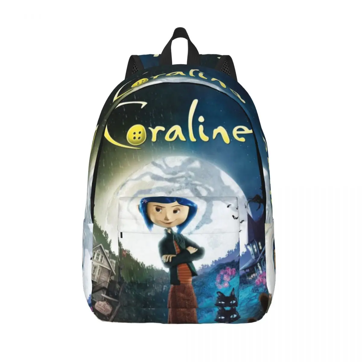 

Рюкзак Coraline, студенческий школьный рюкзак для мужчин и женщин, холщовые сумки для ноутбука