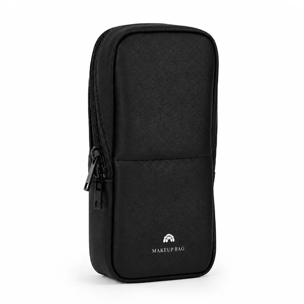 Magnetic Snap Travel Makeup Bag Large Capacity Luggage Strap Toiletry Bag Zipper Closure Portable Cosmetic Organizer Bathroom