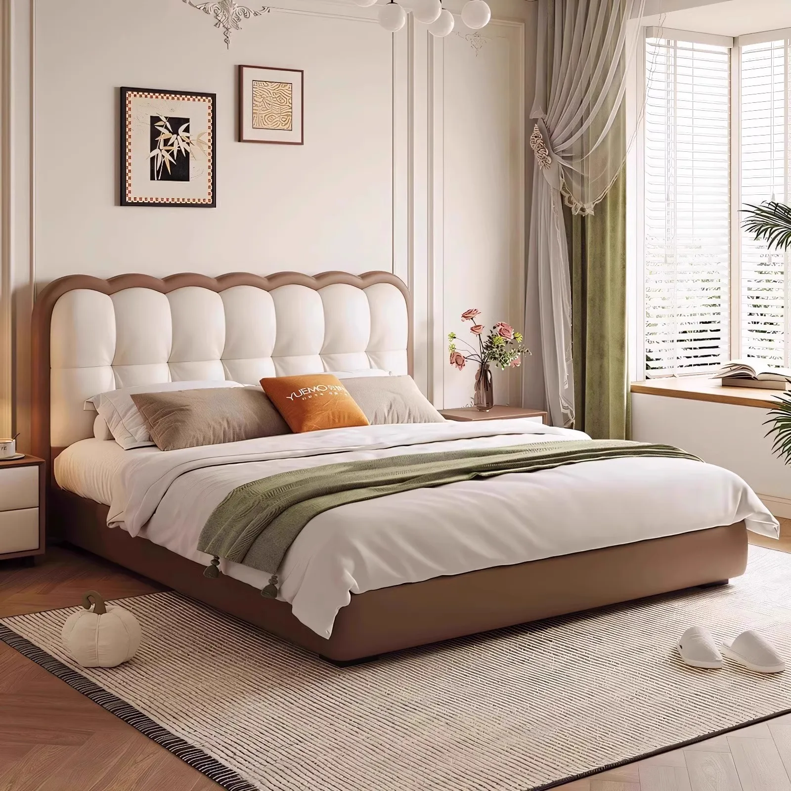 

High Quality Frame Beds Cheap Aesthetics Japanese Minimalist Beds Lazy Designer Fashionable Comfortable Wood Muebles Furniture