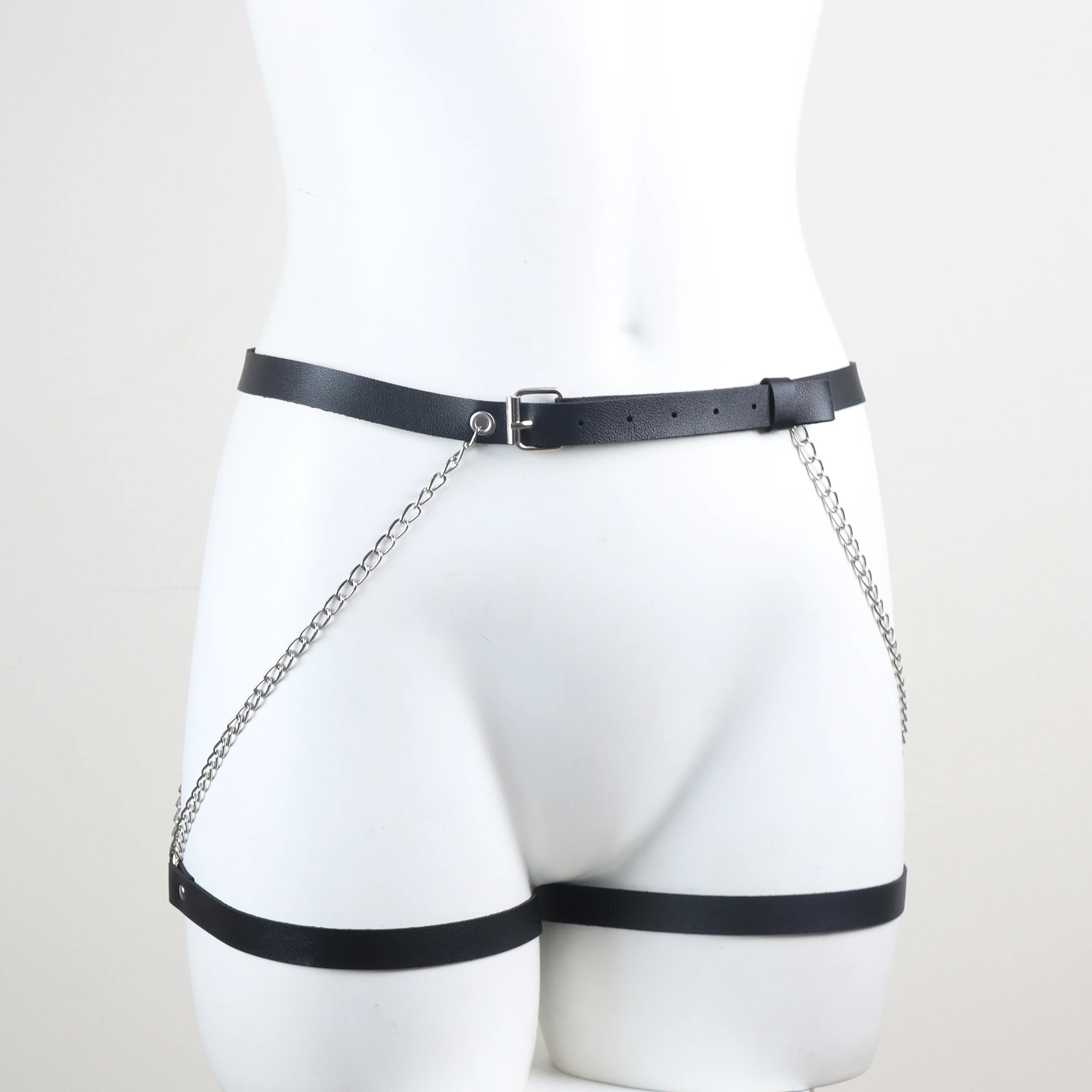 Women Sexy Belly Belt Chain Leg Harness Belt Bdsm Bondage Lingerie Thigh garter Belt Gothic Fetish Clothing Exotic Accessories