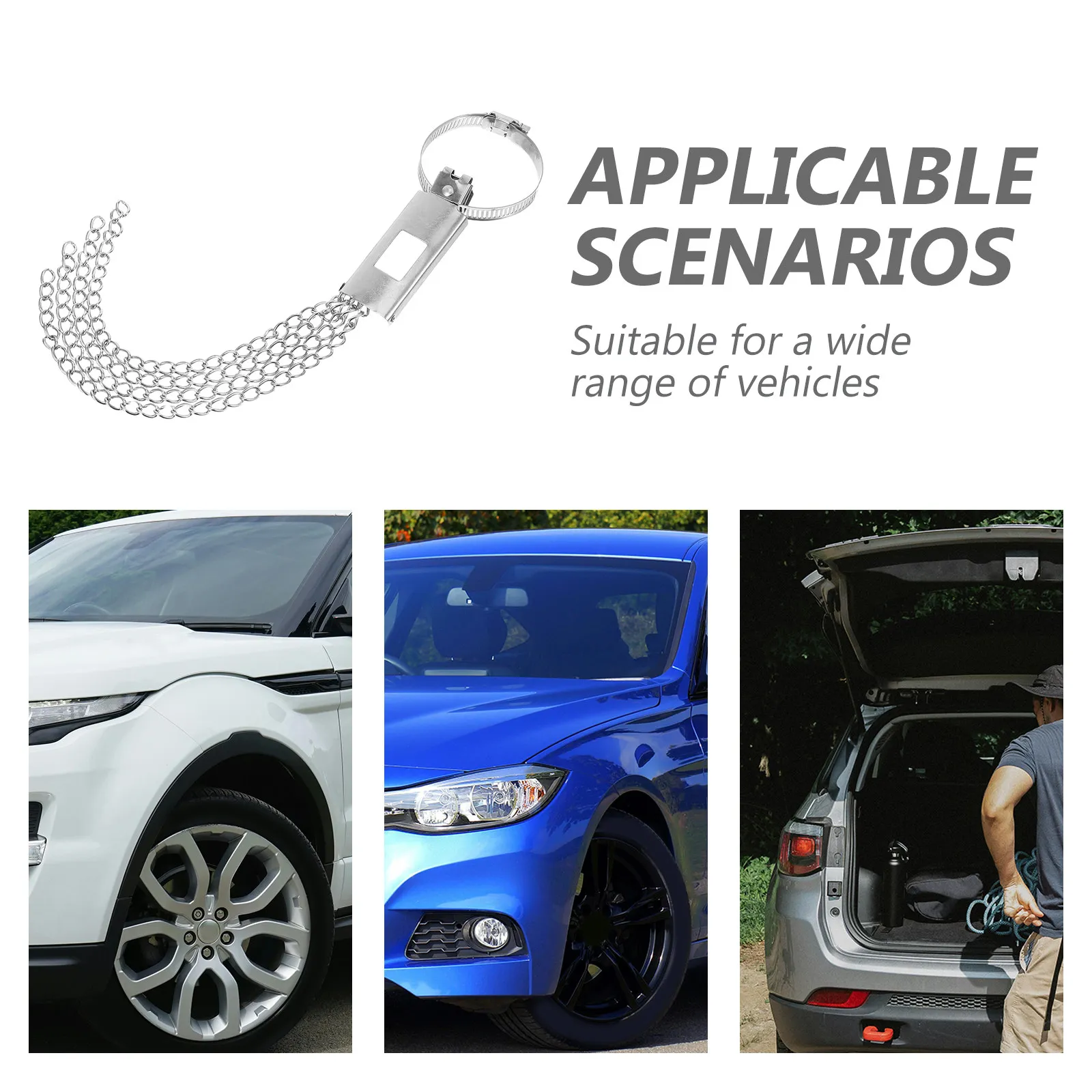 Car Anti-Static Electrostatic Belt Metal Chain Strap Hanging Type Ground Strip for Exhaust Static Electricity Release and Night
