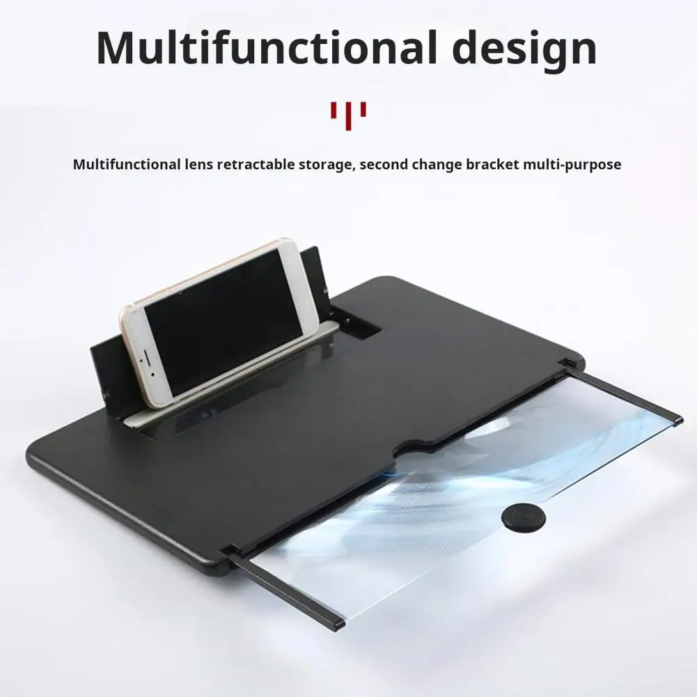 HD Mobile Phone Screen Magnifier Mobile Phone Amplifier Portable Video Enlarger HD Screen Magnifying Glass Phone Holder Stand