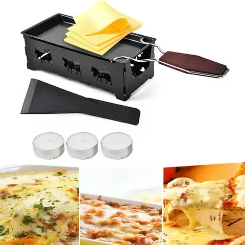 

Cheese Grill Set Raclette Non-stick Griller Mini Cheese Board BBQ Baked Cheese Oven Iron Swiss Cheese Melter Pan Tray