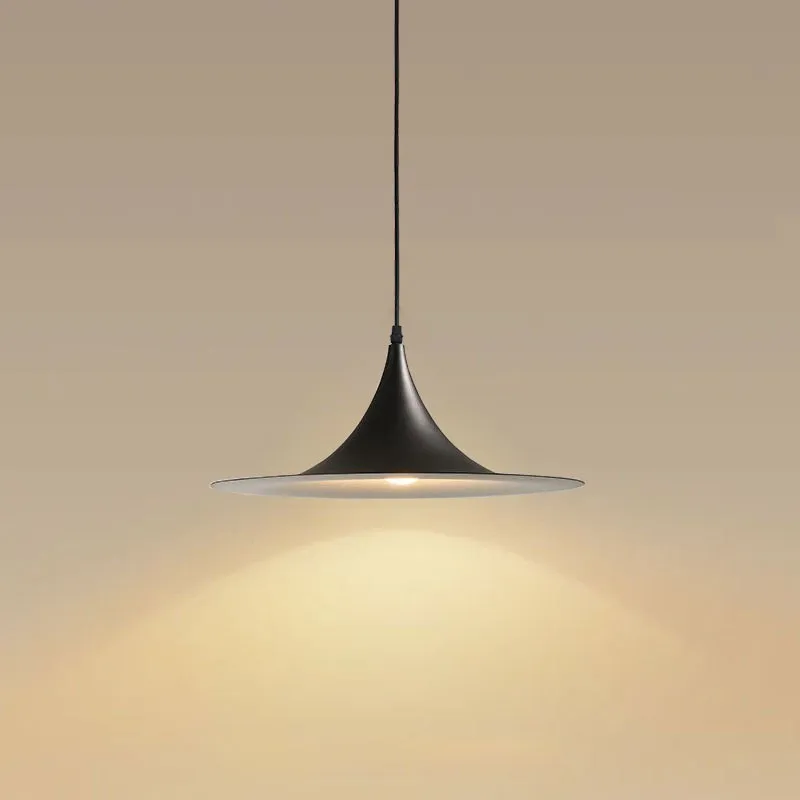 

Minimalist Single Head Restaurant Chandelier Modern Simple Nordic Bedroom Study Cafe Bar Lamp Black and White Speaker