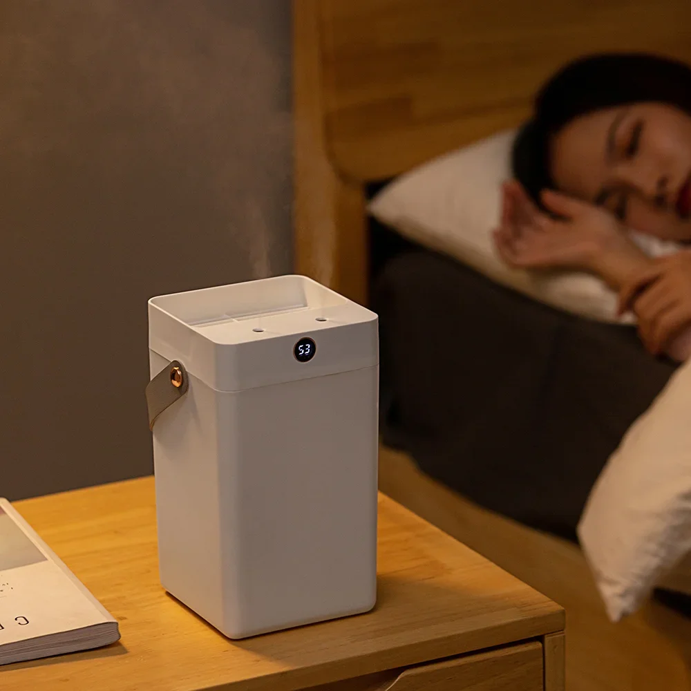 Difusor de umidificador de ar USB ultrassônico inteligente para casa Exibição de umidade 3L Umidificadores h2o de alta capacidade