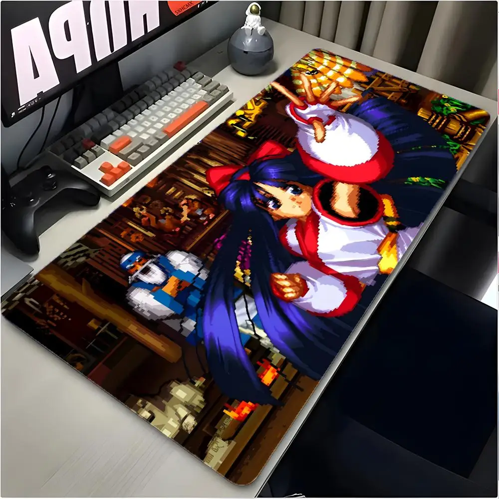 Fighting Game S-Samurai Shodown Mouse Pad Large Mouse Pad Desk Mat Non‑Slip Board Gaming Mat Stitched Edge Design