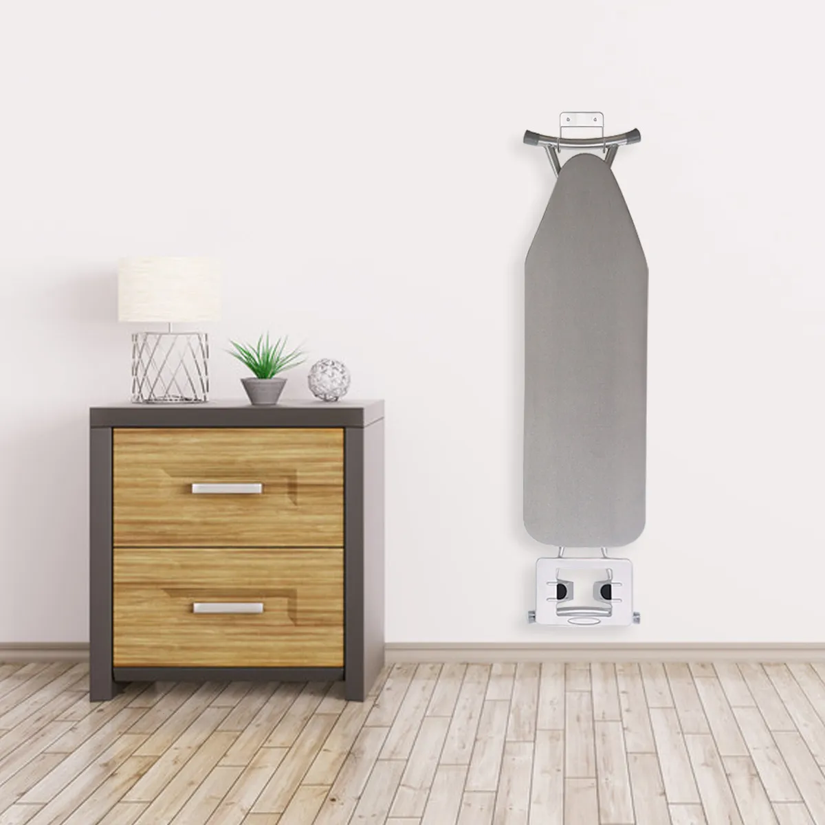 Electric Iron Board Hook Double Hooks Stainless Steel Strong Load Bearing Compact Space Saving Electric Iron Organizer Rack