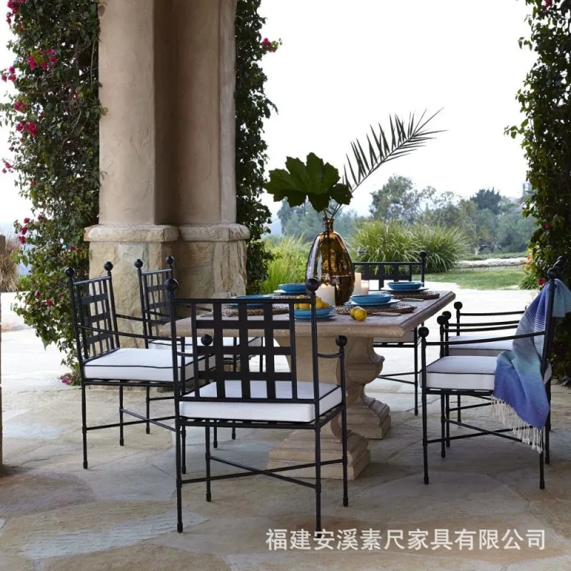 

YFY villa outdoor sofa hotel open-air single courtyard sunscreen garden waterproof leisure outdoor wrought iron sofa combination