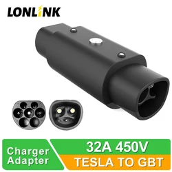 LONLINK-convertidor Tesla a GBT, adaptador de carga EV AC 250V 32A, conector de cargador Tesla monofásico para coche Tesla 3/Y/S/X