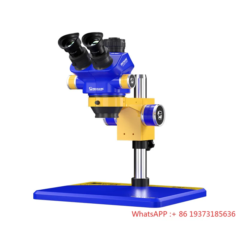 MECHANIC Trinocular Stereo Microscope Magnification 7-50X 45 Degree Tilt 360 Degree Rotation Standard PL10*25mm