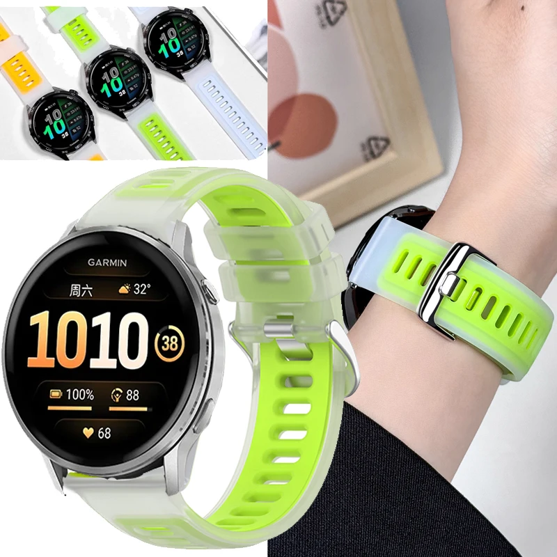 20 mm 22 mm Silikonband für Garmin Venu 4 45 mm/Garmin Venu 2 3/Vivoactive4 5 6/Forerunner 55 158 245 255 265 645 970 Jelly Strap