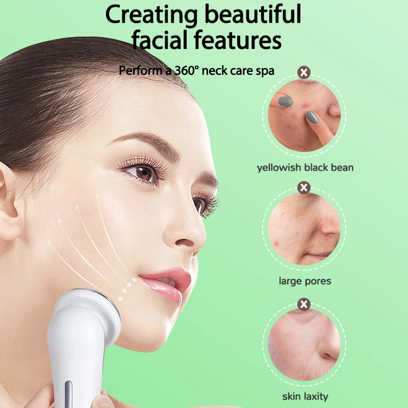 ใหม่ 4 in 1 อุปกรณ์ยกกระชับใบหน้า EMS Microcurrent ฟื้นฟูผิว LED ใบหน้าคอกระชับนวด Face Beauty Care อุปกรณ์