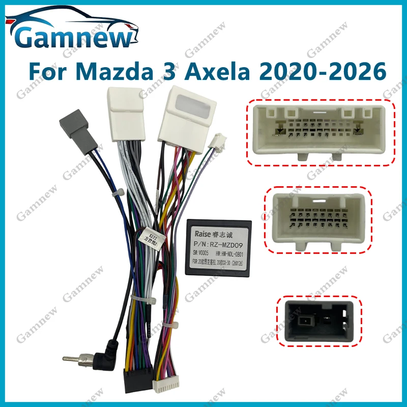 16 Pin Car Wiring Harness Canbus Box Decoder Adapter Power Cable For Mazda 3 Axela CX-30 2020+