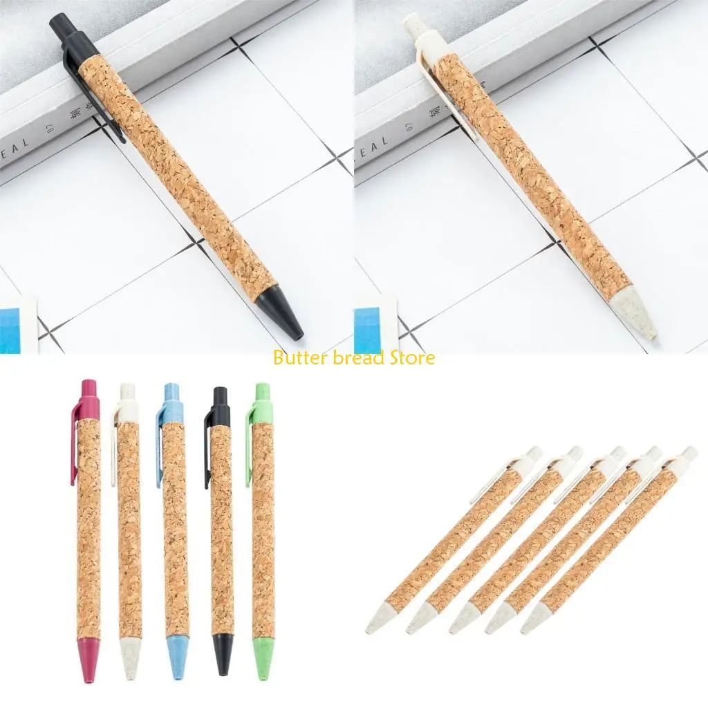 

W89C 5 Pieces Retractable Ballpoint Pen 1.0mm Pen Grains Writing Pen Stationery Supplies for Student Teacher