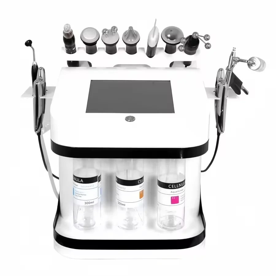 Professional 10 In 1 H2O2 Aqua Peeling Samll Bubble Oxygen Facial Machine For Skin Care Deep Cleaning Exfoliating Hydra Peel