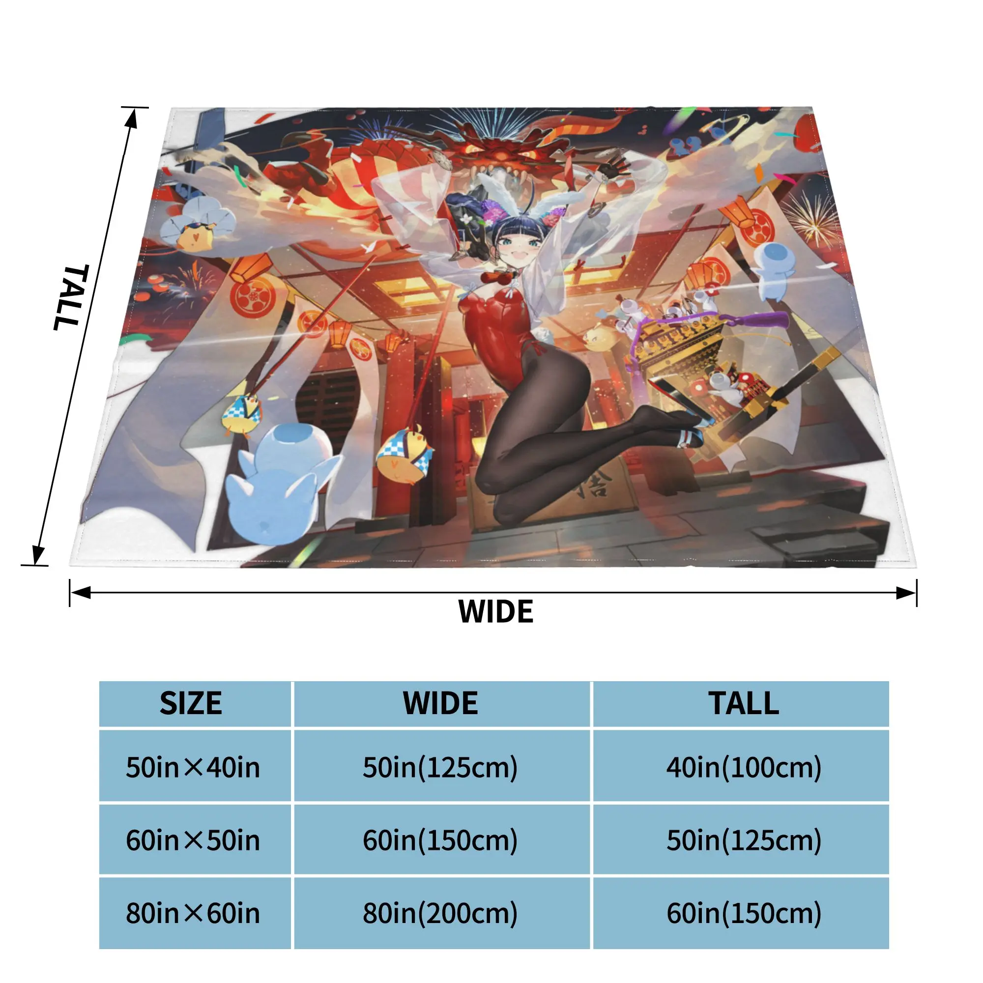 Hentai Video Game Anime Blanket Kawaii Girl Manga Wallpaper Soft Flannel Blanket Succubus Blanket for Anime Fan and Otaku Waifu