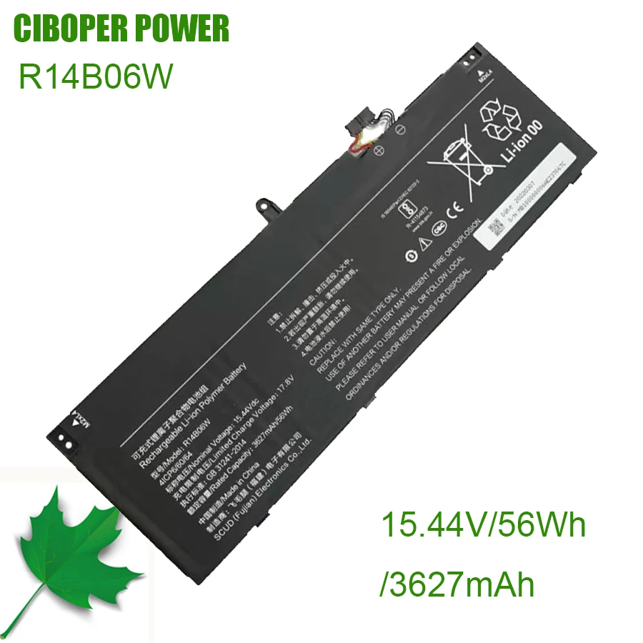 CP Laptop Battery R14B06W 15.44V/3627mAh/56WH For RedmiBook Pro 14 Notebook