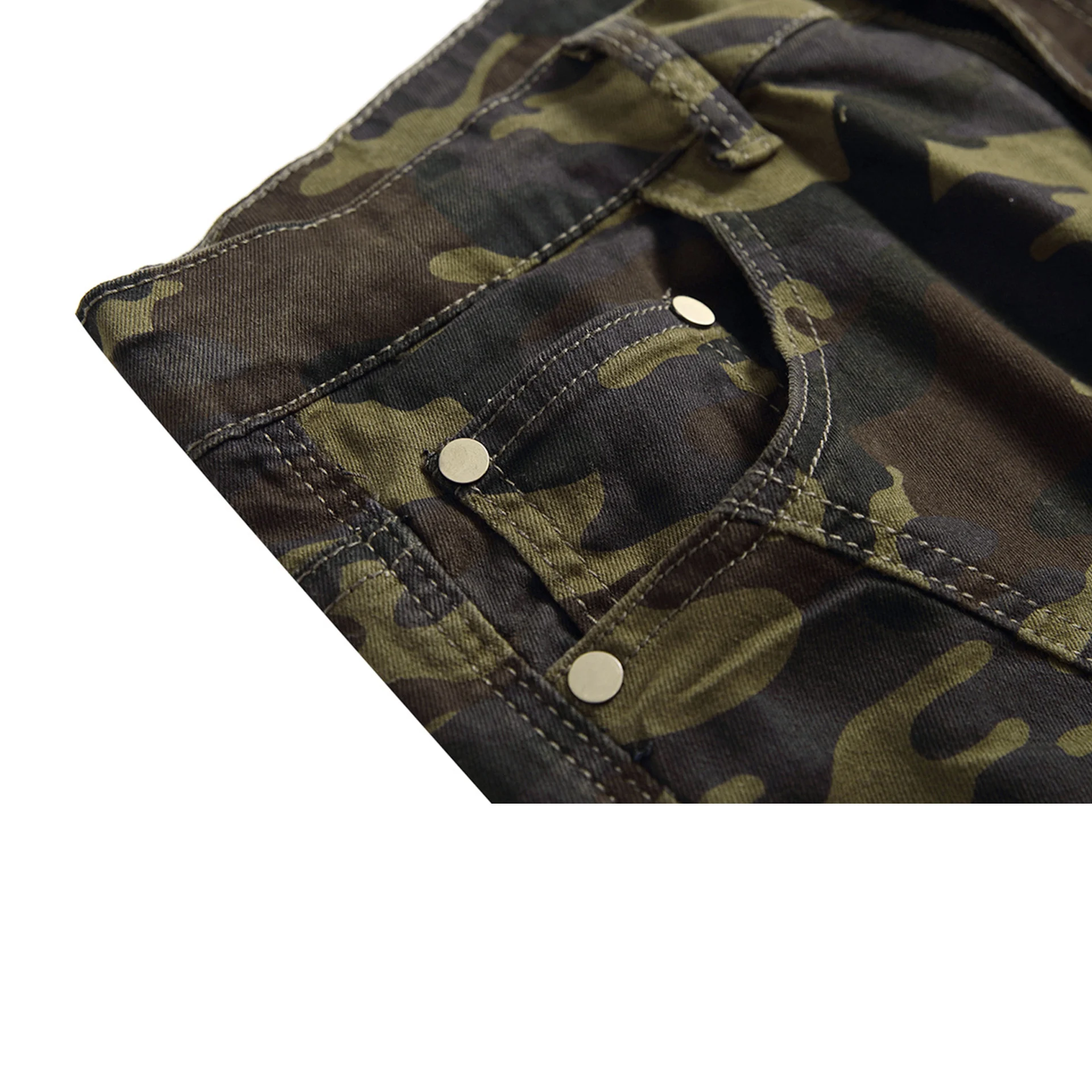 Pantalones vaqueros elásticos de camuflaje para hombre, pantalones Cargo de mezclilla informales de alta calidad, pantalones ajustados con múltiples bolsillos para correr