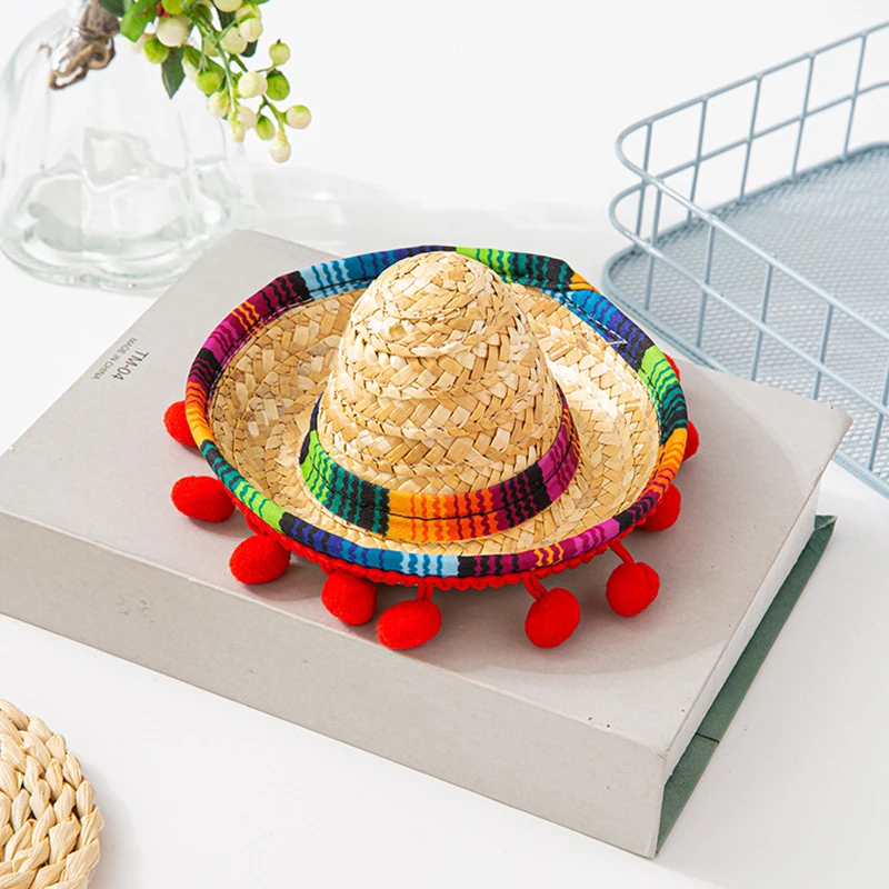 Mexican Mini Sombrero Hat With Headband Carnival Party Funny Hats Accessories Kids Adult Pet Birthday Party Decoration Headdress