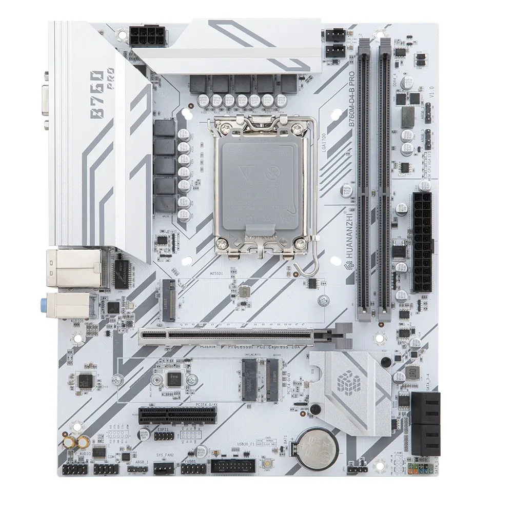 Placa base HUANANZHI B760M D4 M-ATX DDR4 compatible con 12 13 Gen B760 Intel LGA 1700 CPU 12100F 12400F 12490F 12700F 13600F 5V ARGB