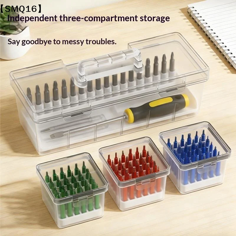 Transparent Plastic Toolbox With Detachable Divider/independent Small Box Screws/small Parts Storage Box Toolbox【SMQ】