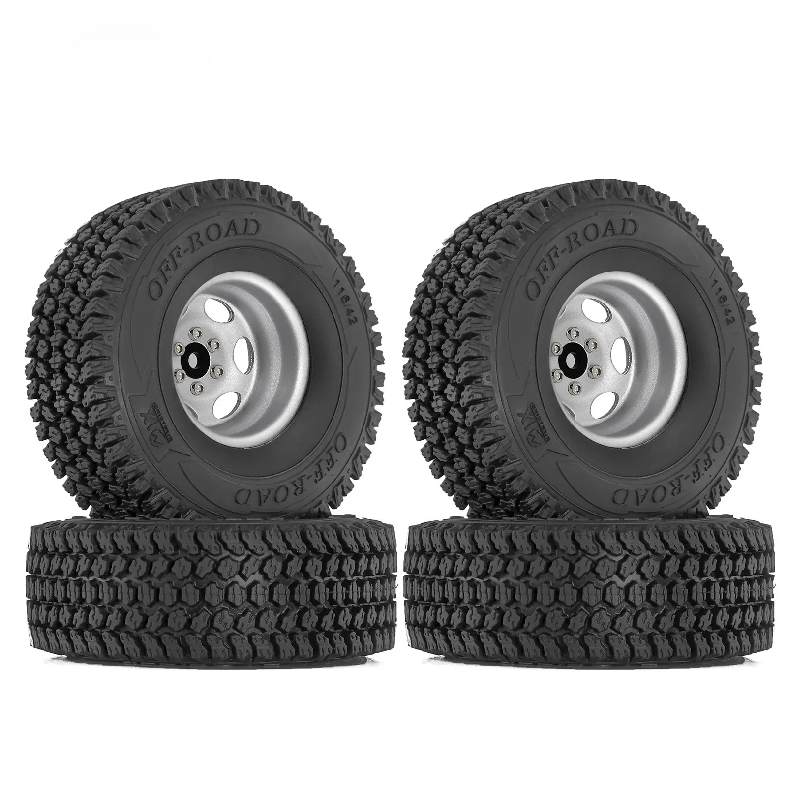 

Комплект из 4 колес 1/10 RC Crawler 1.9 Beadlock с мягкими шинами для Traxxas TRX4, Axial SCX10 II/III, Redcat Gen 8 (для бездорожья и грязи)