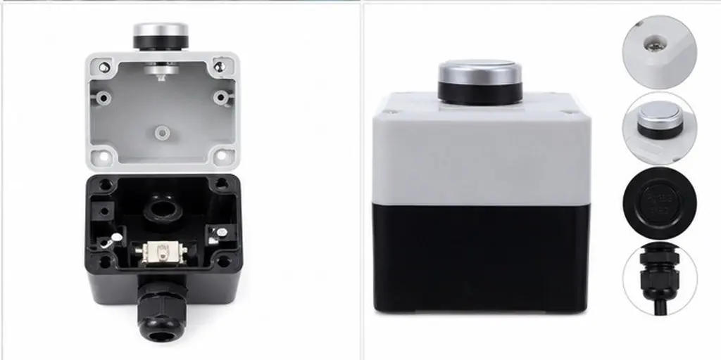 Waterproof Push Button Switch Box Industrial Momentary Push Button Station Box 2.83x2.83in Emergency Stop Safety Enclosure