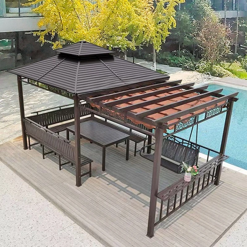 Pavilhão de treliça de uva galvanizado ao ar livre pátio ao ar livre villa jardim celeiro varanda lazer sombra pavilhão