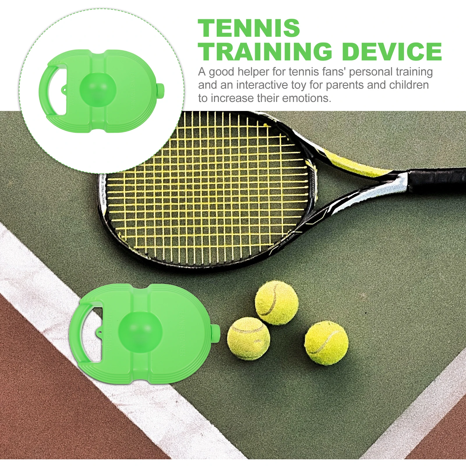 

Tennis Training Device Portable Trainer Equipment Premium Material Durability Practicality Reflexes Coordination Kids Gift