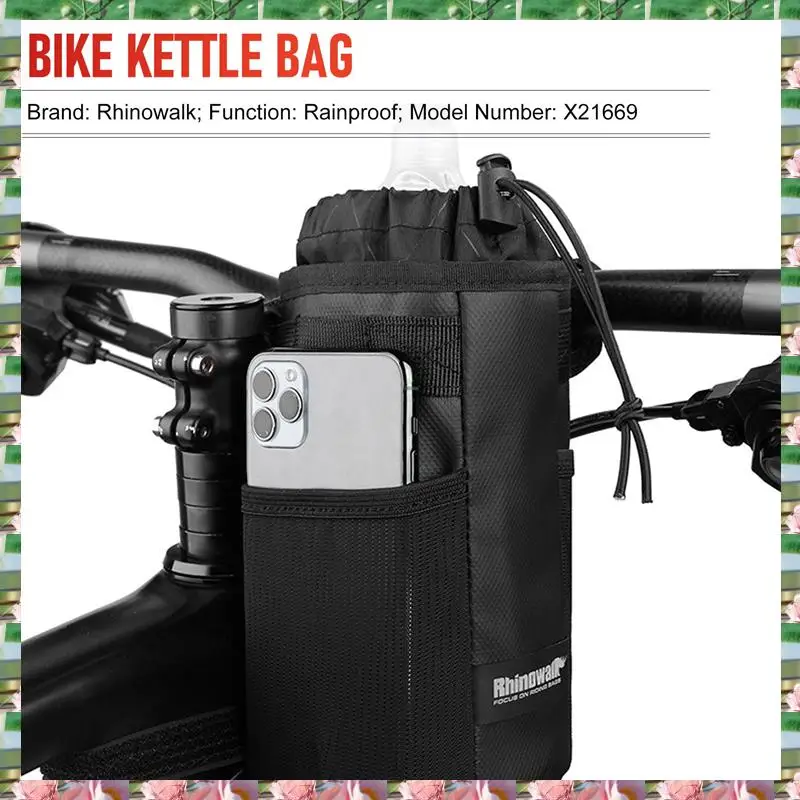 

Спортивная сумка-переноска для велосипедной бутылки с водой Rhinowalk, сумка для переноски велосипеда, сумка для чайника MTB, портативный изоляционный руль для чайника