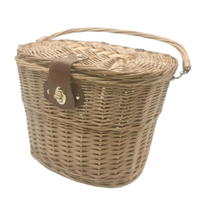 Bicycle Universal Retro Rattan Basket, Disassembly Basket, Quick and Convenient