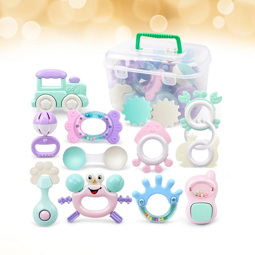12 Piezas de Mordedores con Sonajero para Bebés, Alivio de Molestias Molares, Masajeador de Encías Calmante, Seguro para Bebés y Niños Pequeños, Fácil de Limpiar