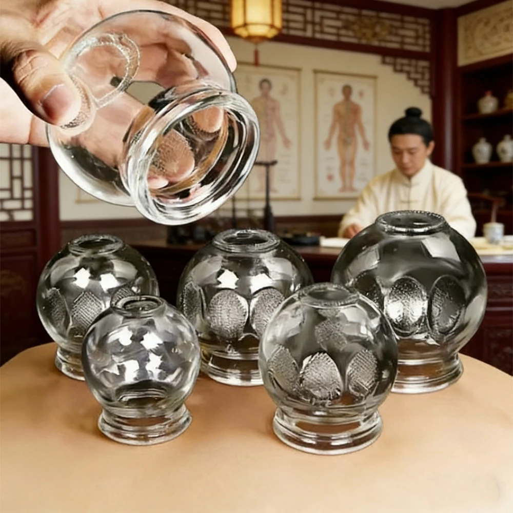 

5/10pcs Medical Grade Glass Cupping Therapy Professional Vacuum Cupping Therapy Equipment Thick Chinese Acupoint Relieve Fatigue
