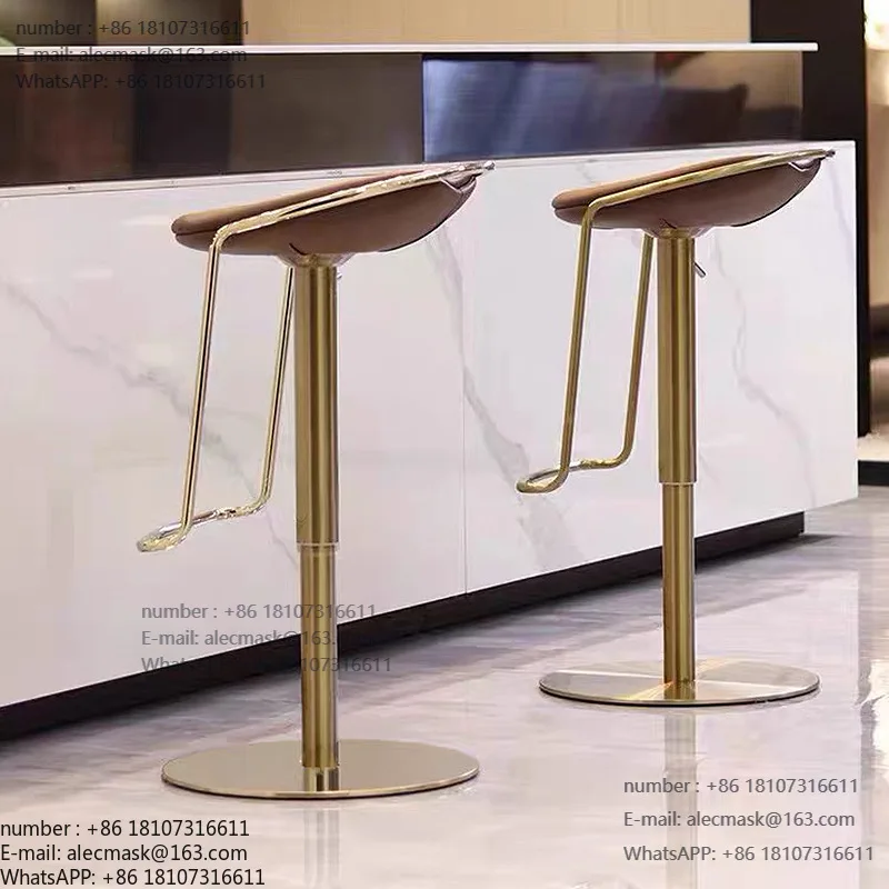 

Table chair household Italian minimalist rotating bar chair hotel rotating