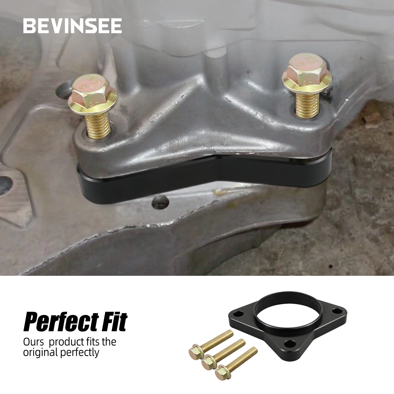 BEVINSEE Spacer Starter dengan baut untuk Dodge untuk RAM 2500 3500 5.9L Cummins NV4500 to NV5600 1994-2002