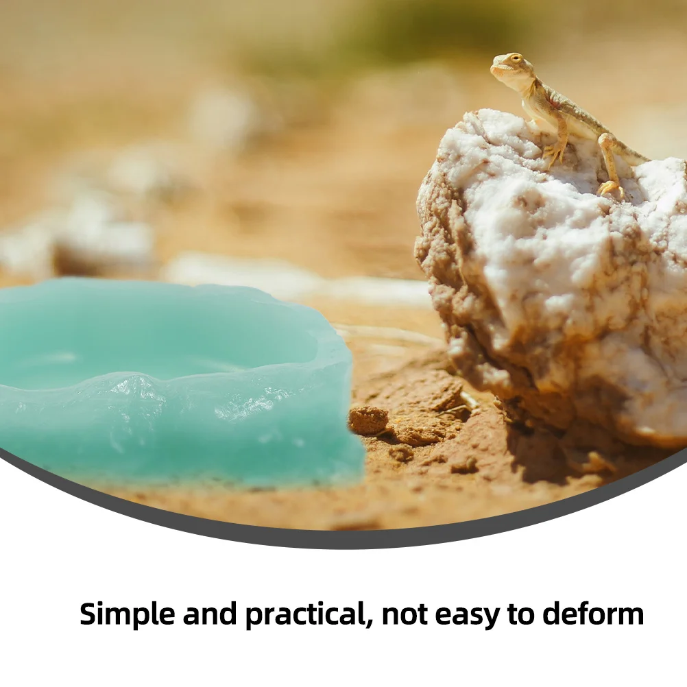 

2pcs Luminous Reptile Bowl Resin Night Glow Feeding Dish For Tortoise Lizard Non-Slip Water Food Container Terrarium Decorative