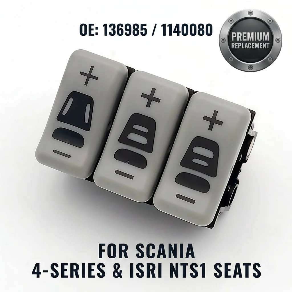 136985 1140080 Seat Air Lumbar Switch 3-Button Control Valve for Scania 4-Series P G R S Truck for ISRI NTS1 Seat Adjustment
