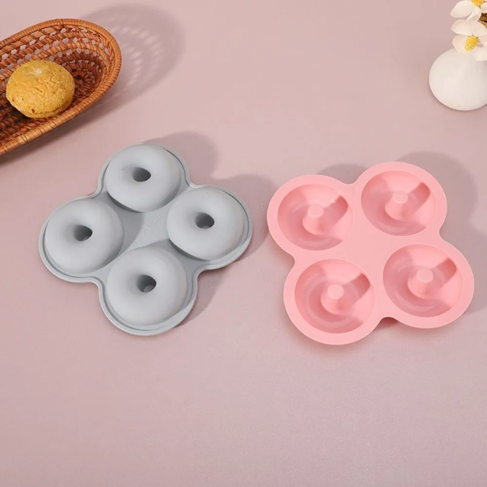 New Soft Silicone Donut Mold Reusable 4 Cavity Baking Mold Easy to Demold Multi-functional Doughnut Pan for Air Fryer