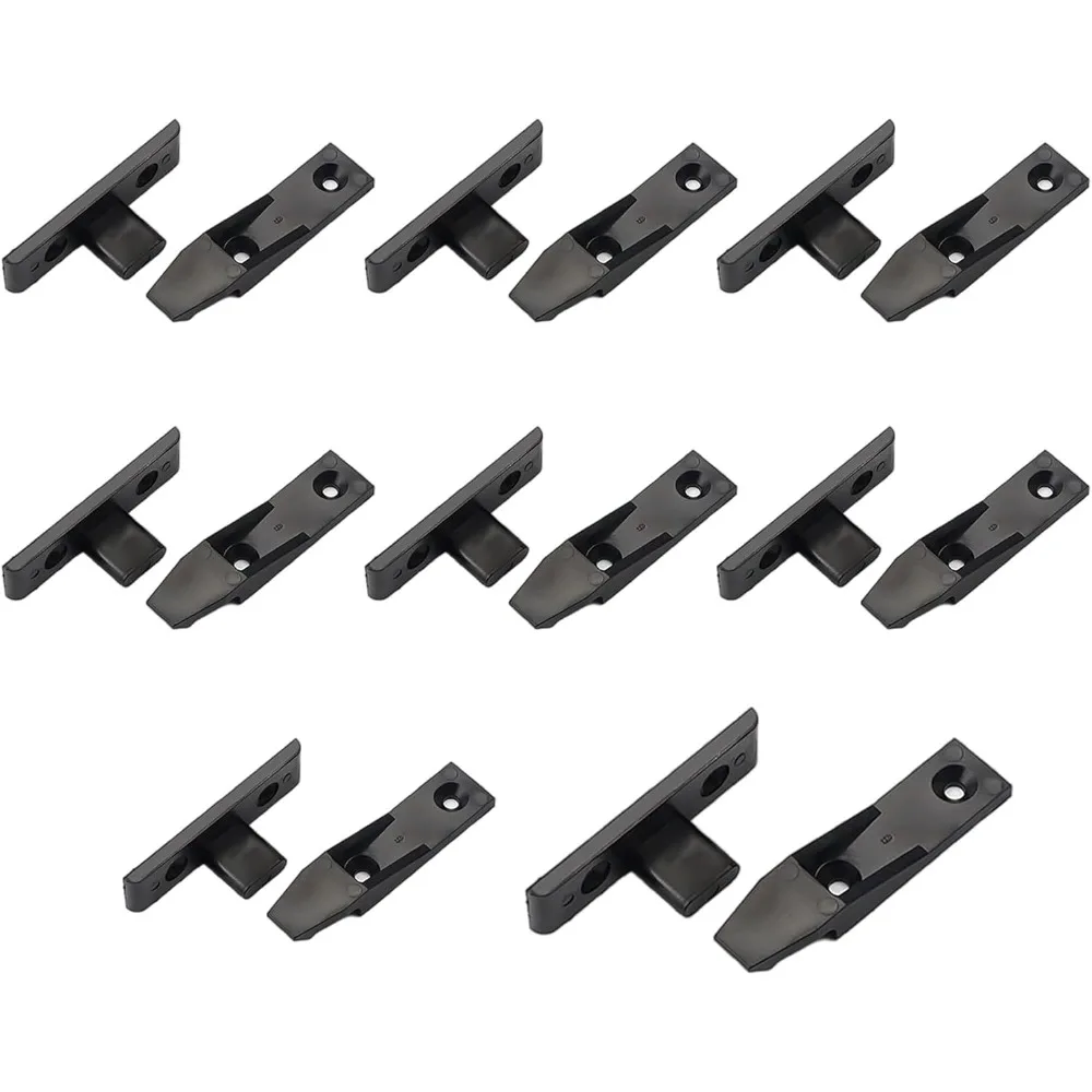 

8 Sets of Black Furniture Hanging Accessories, Panel Connecting Brackets, and Plastic Quick-release Parts